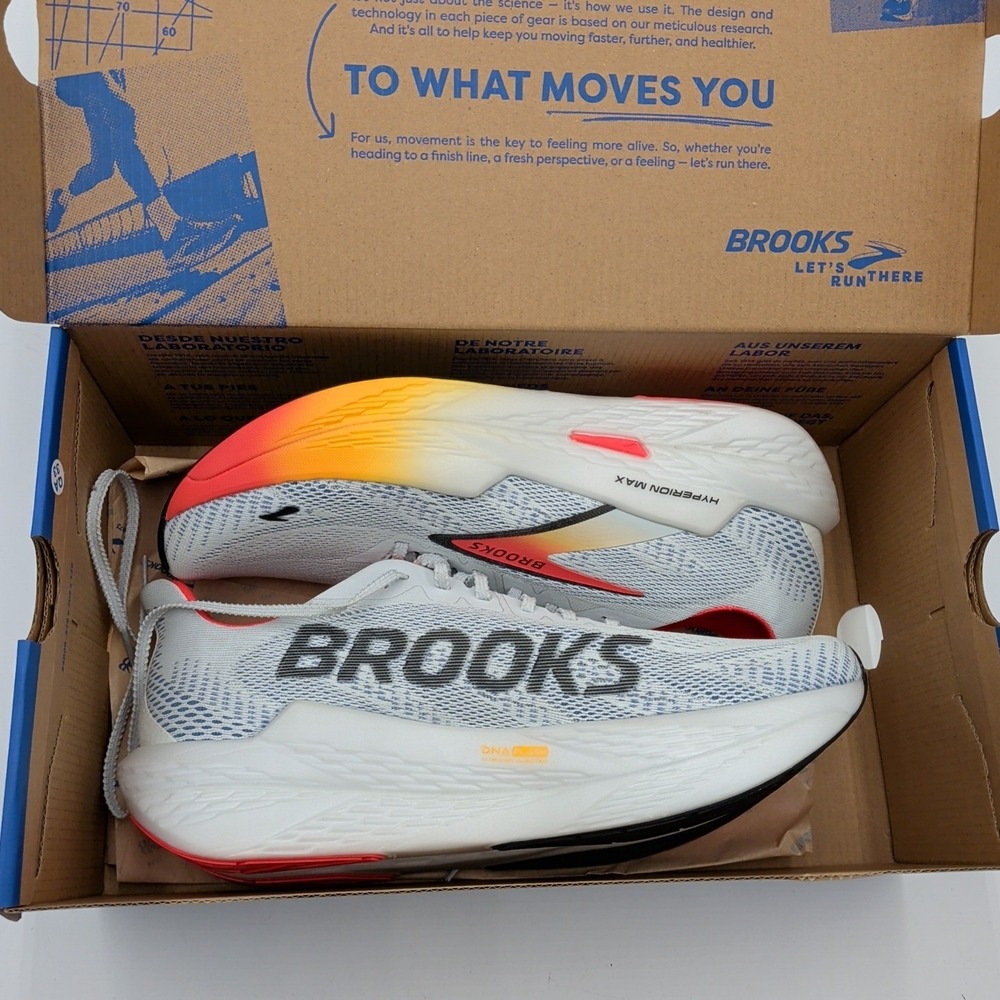 Brooks Hyperion Max 2 Men's 10.5 Running Shoes White Illusion Coral NEW w/ Box - Picture 9 of 10